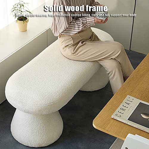Banco tapizado Sherpa y mesa de centro rectangular para dormitorio y sala de estar 8
