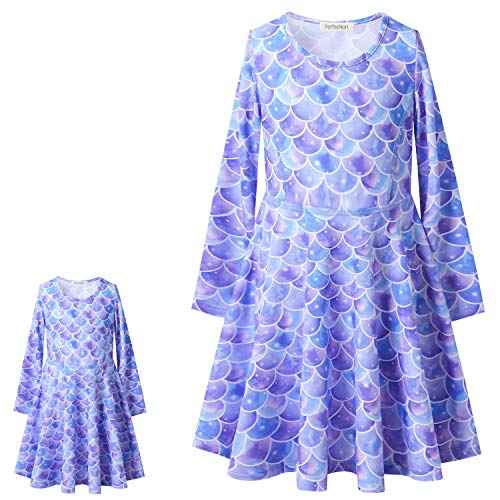 18 inch Doll Mermaid Dress American Girl Dolls Outfits Long Sleeve Fall Clothes 6 7