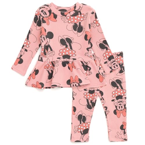 Image of Disney Girls' Ribbed Long Sleeve Tee and Pants Set for Baby & Kids