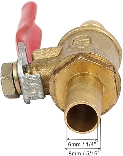 Miniatura 2 de uxcell Válvula de cierre de válvula de bola, lengüeta de manguera de 516 pulgadas a lengüeta de manguera de 516 pulgadas, accesorios de tubo de