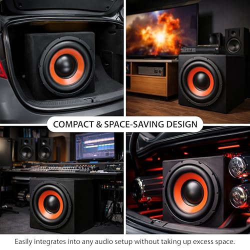 Image of TOYOTONE POWERLINK 10 inch Subwoofer Imported Orange SPL Foam-400W Power /4-Ohm /1.5-Inch Copper Coil /120mm Single Magnet Ideal for Upgrading Car Bass Tubes, Home Subwoofer Systems,DIY Audio Projects