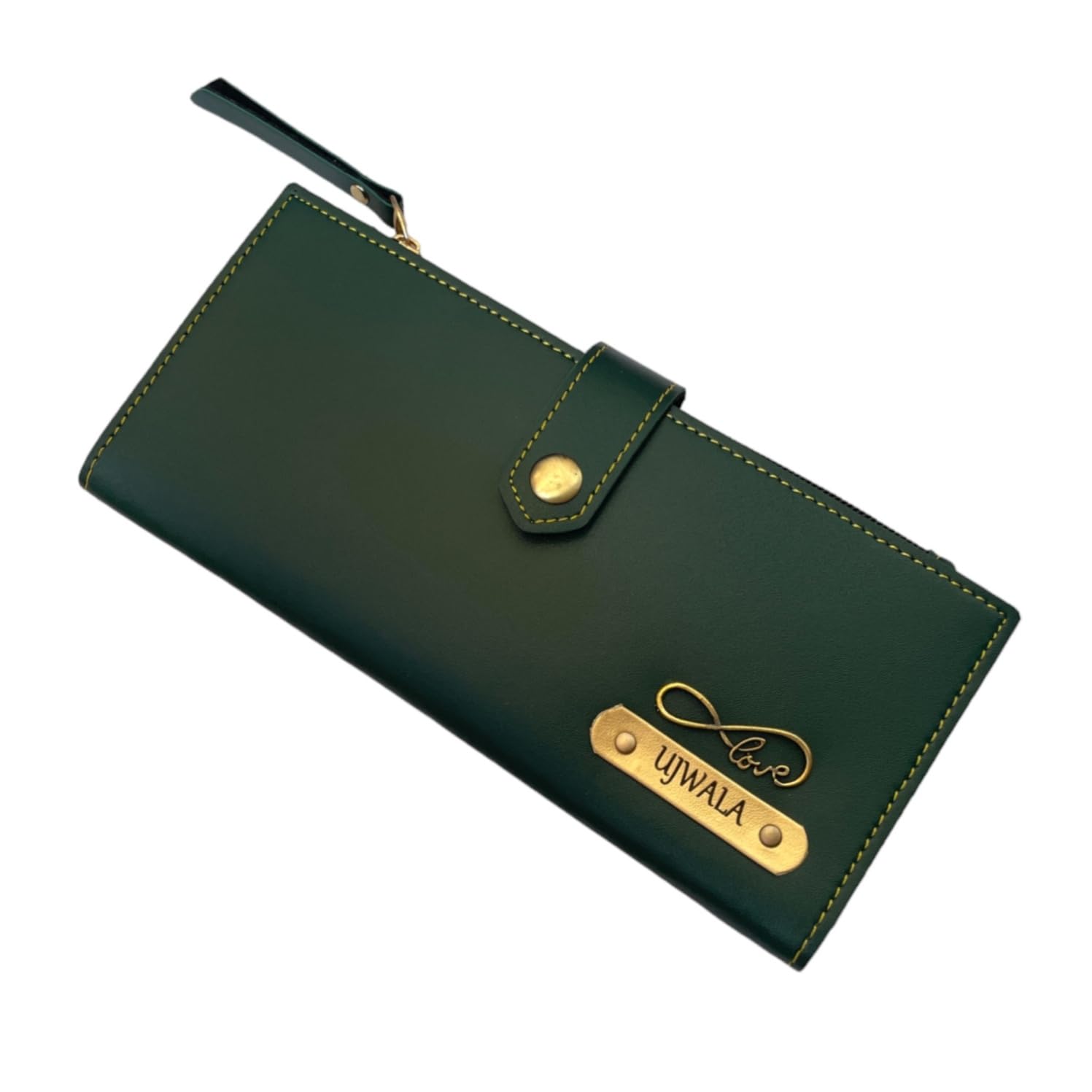 Giftorious Customised Leather Two Fold Premium Clutch - Olive Green Color (B0D3M92DJ1) Amazon Price History, Amazon Price Tracker