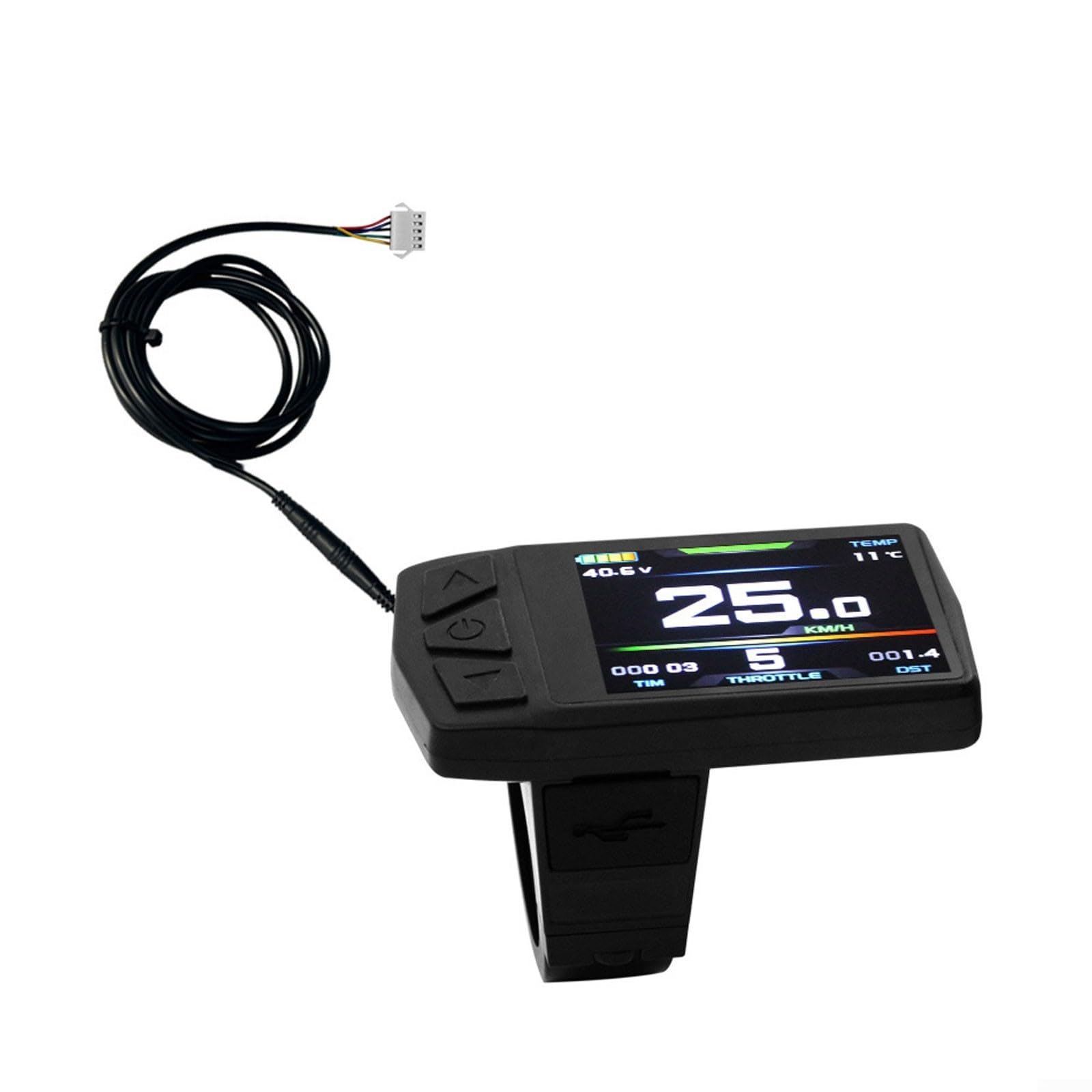 Display LCD per bicicletta elettrica, schermo a colori per controller KT-TF01U, 24V/36V/48V, connettore SM, velocità e monitor