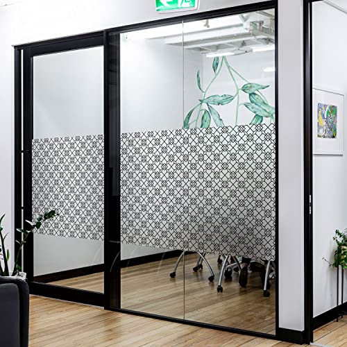 Dktie Window Privacy Film Frosted Glass Static Clings Non Adhesive, Modern Home Improvement Style (116, 17.7'' X 78.7'') #TOP6