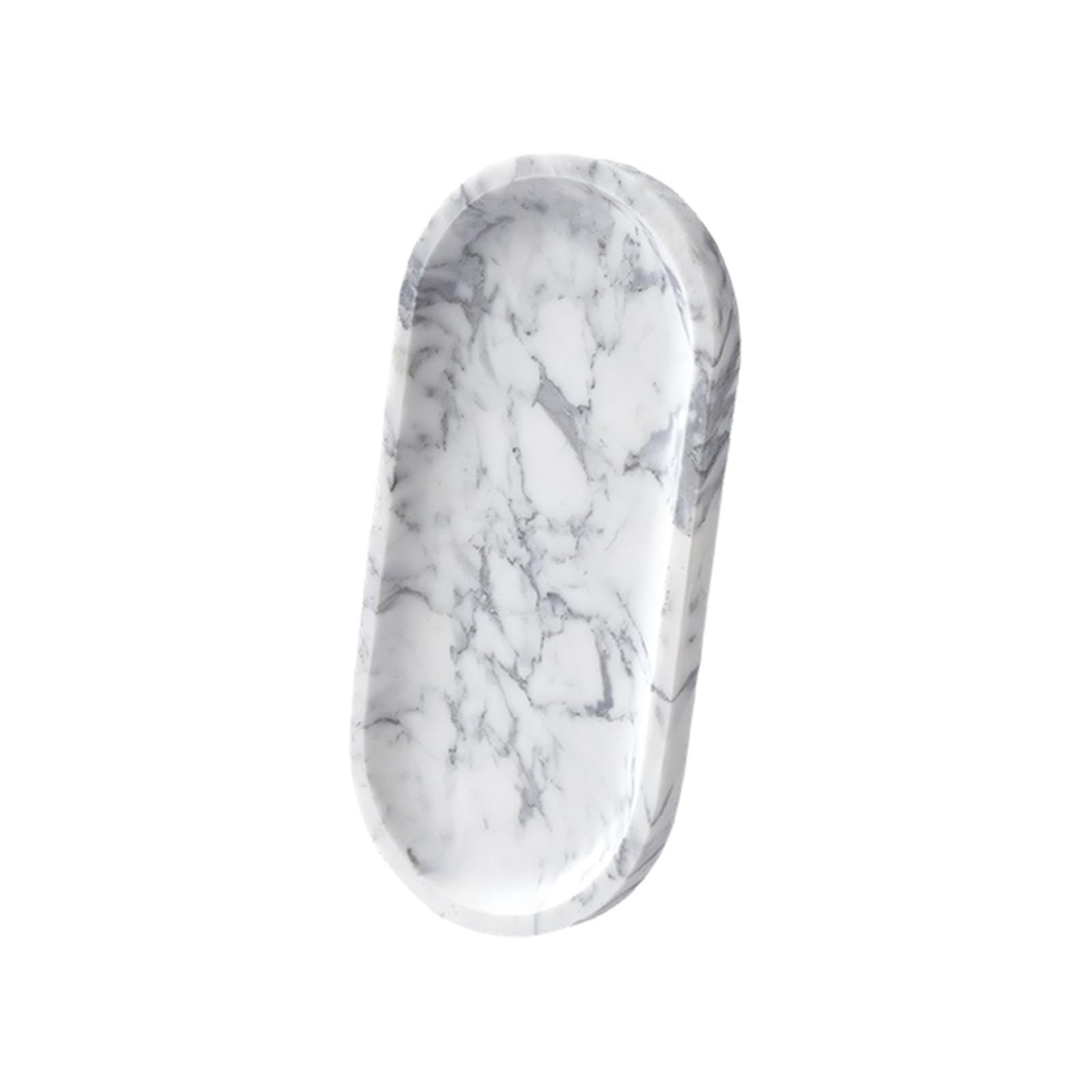 Jazuaiao Unique Marble Vanity Tray for Displaying Perfumes Bottles and Makeup Accessories Storage Organiser Simple Marble Planner