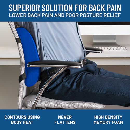 image for Everlasting Comfort Lumbar Support Pillow for Office Chair - Memory Fo