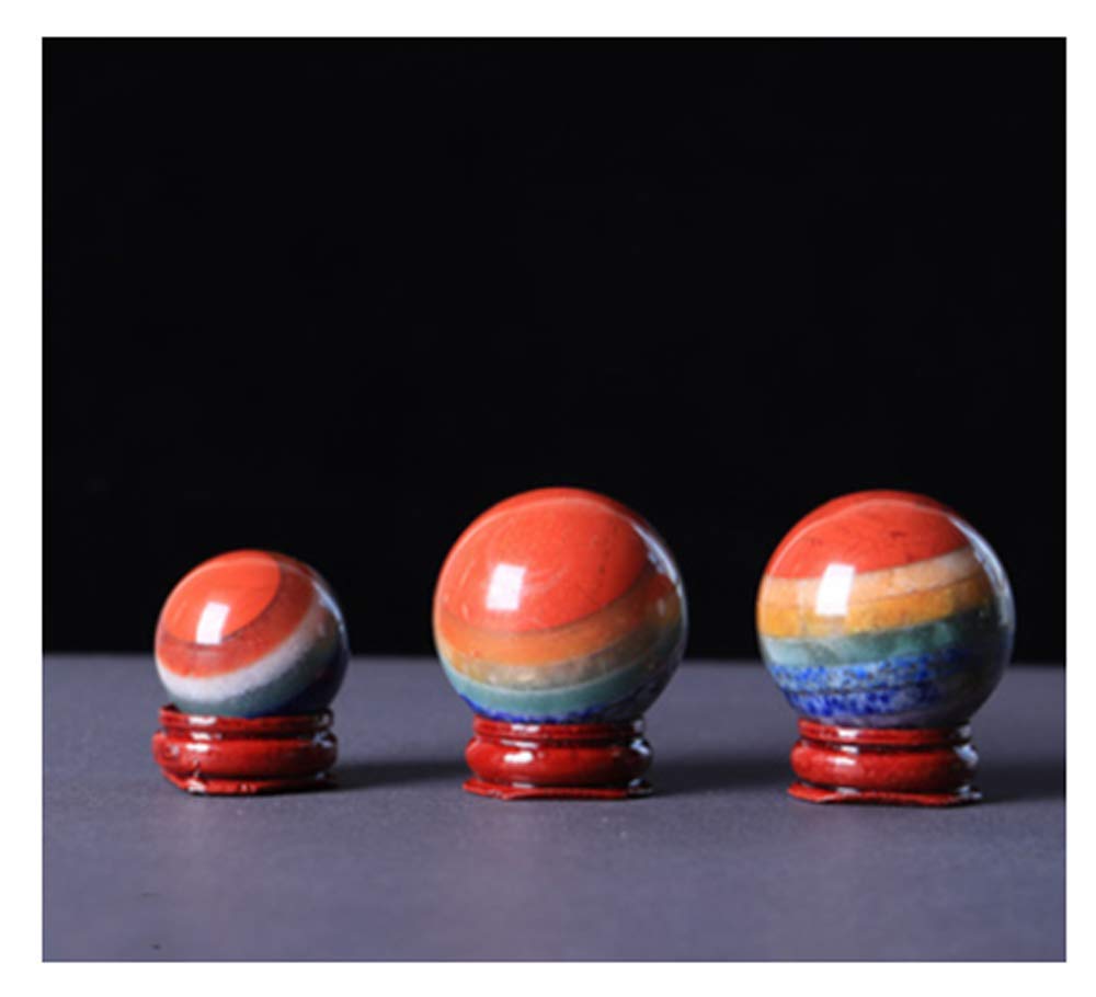 Natural Healing Gemstone Crystal Sphere Ball Seven Gemstone Mixed Crystal Ball Figurine Statue for Home Office Decoration Chakra Balancing Meditation (Seven Color Gemstone 40mm)