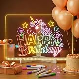 Conatu Acrylic LED Drawing Board for Kids, Acrylic Dry Erase Light-Up Drawing Board with Stand, Markers & Wipes, Erasable Reusable Board for Kids Learning, Ideal Gift for Birthday