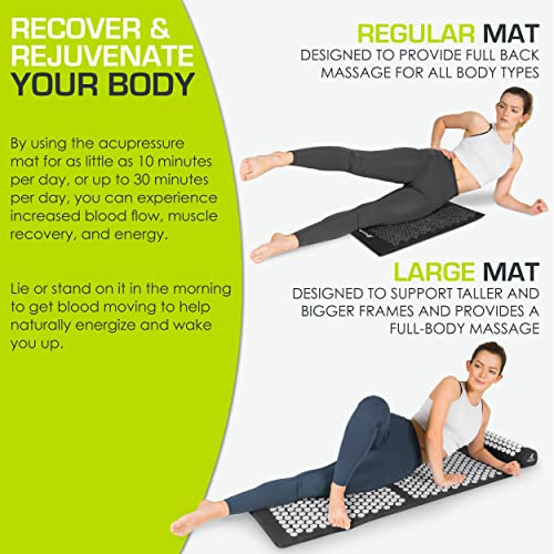 ProsourceFit Acupressure Mat and Pillow Set for Back/Neck Pain Relief and Muscle Relaxation, Large - Black/Black by ProsourceFit - Image 5