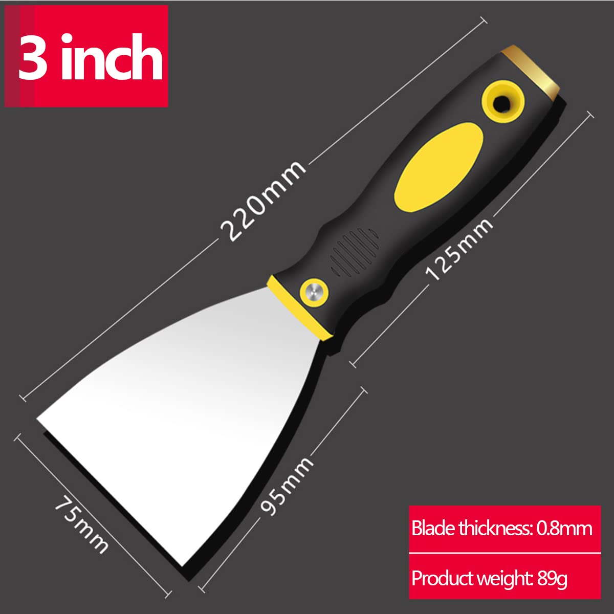 Coltello for raschietto for stucco, Raschietto for stucco, Coltello for stucco, Strumento for raschietto in metallo for la finitura del cartongesso, raschiatura dell'intonaco, decalcomanie e rivestime