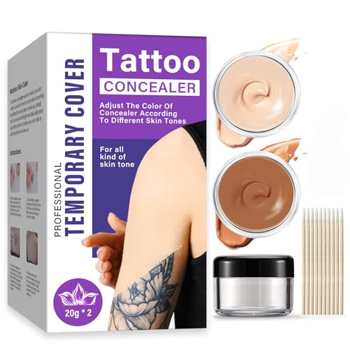 Tattoo Cover Up Makeup Waterproof, 2 Colors, Long-Lasting