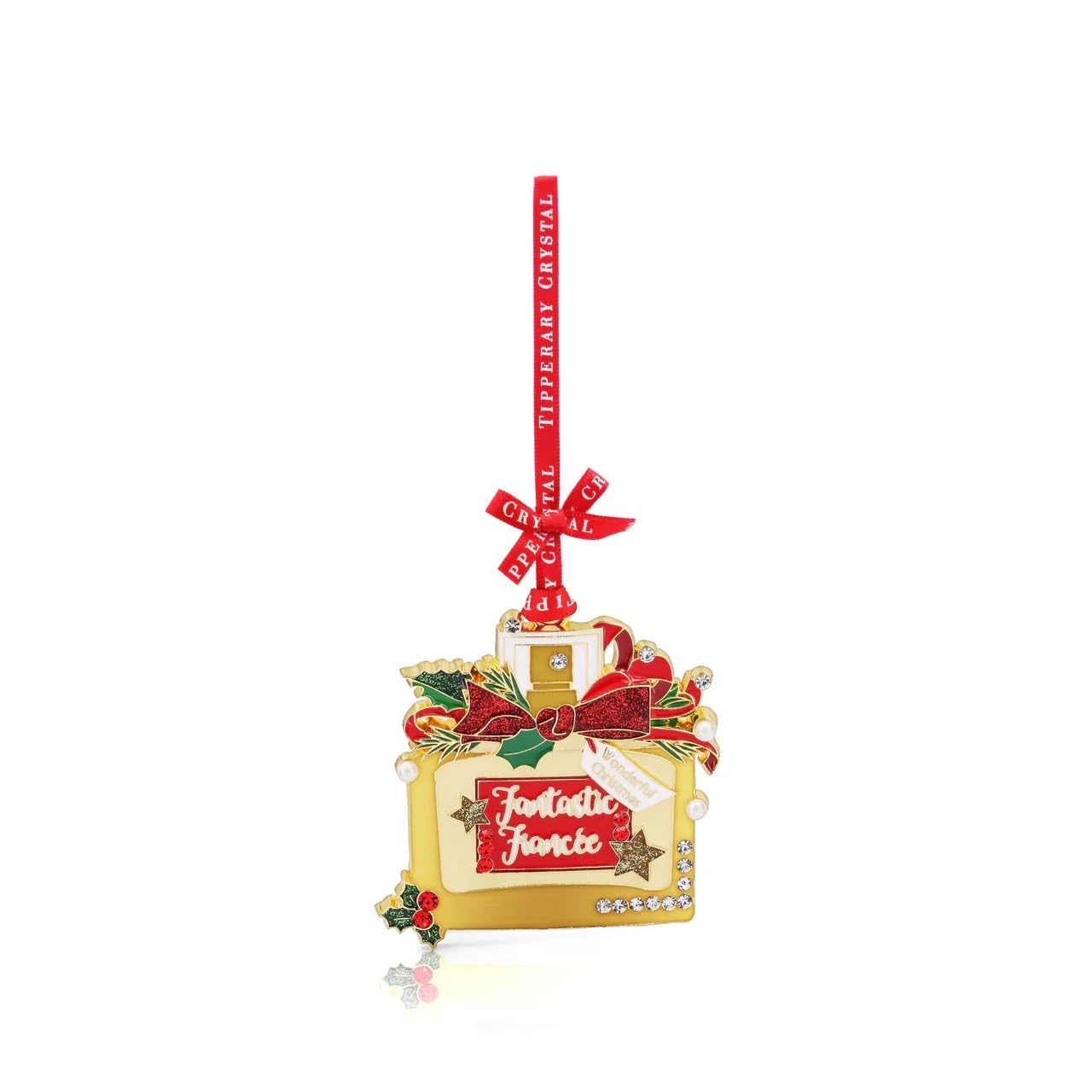 Tipperary Crystal Gold Luxury Sparkle Christmas Hanging Decoration - Fantastic Fiancé Design In Star Gift Box Xmas Festive Décor - Christmas Tree Decoration - Perfect For Holiday Décor & Gifting