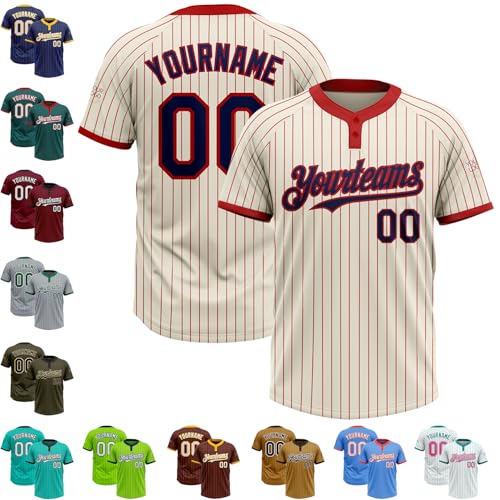 Two Button Baseball Jersey Custom Stripe Softball Shirts Pin Stripe Old Pullover Baseball Jersey Uniform miniatura 1