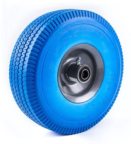 RK SAFETYWFF10 blue [4 SET],10 inch replacement wheel, solid flat free tires, tubeless tire, replacement wheel for handtruck, lawn mower, wheel barrow