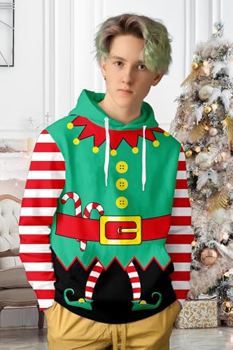 Ugly Christmas Hoodies for Men Women Xmas Funny Cool Sweatshirt Pullover With Pocket M-XXL3