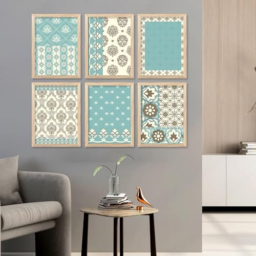 Image of kotart Premium Digital Madhubani Art Paintings with Frame for Home Decor - Framed Painting Living Room Bedroom Office - Wall Decoration - Pack of 6 (14X20 Inch, J)