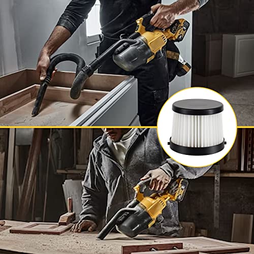Image of DCV501HB Filter For DEWALT 20V Vacuum Cordless Handheld Vacuum DCV501HB with 1 Cleaning Brush - Compared to Part # DCV5011H - Washable and Reusable (2 Pack)