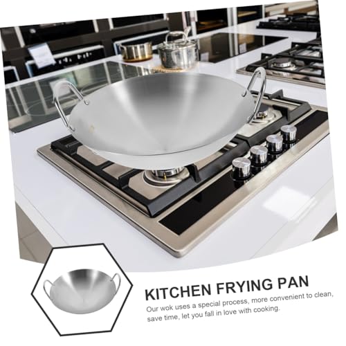 Wok de acero inoxidable 32 cm con dos asas miniatura 3