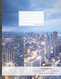 VOKABELHEFT DIN A4 • 50+ Seiten, Softcover, Register, Zweispaltig, Erfolgs-Tacker, Big City • Original #GoodMemos Schulheft • Fremdsprachen leicht lernen, Lineatur 53