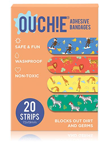 Image of Ouchie Non-Toxic Printed Bandages Double Combo (40 Pack) - Blue & Orange