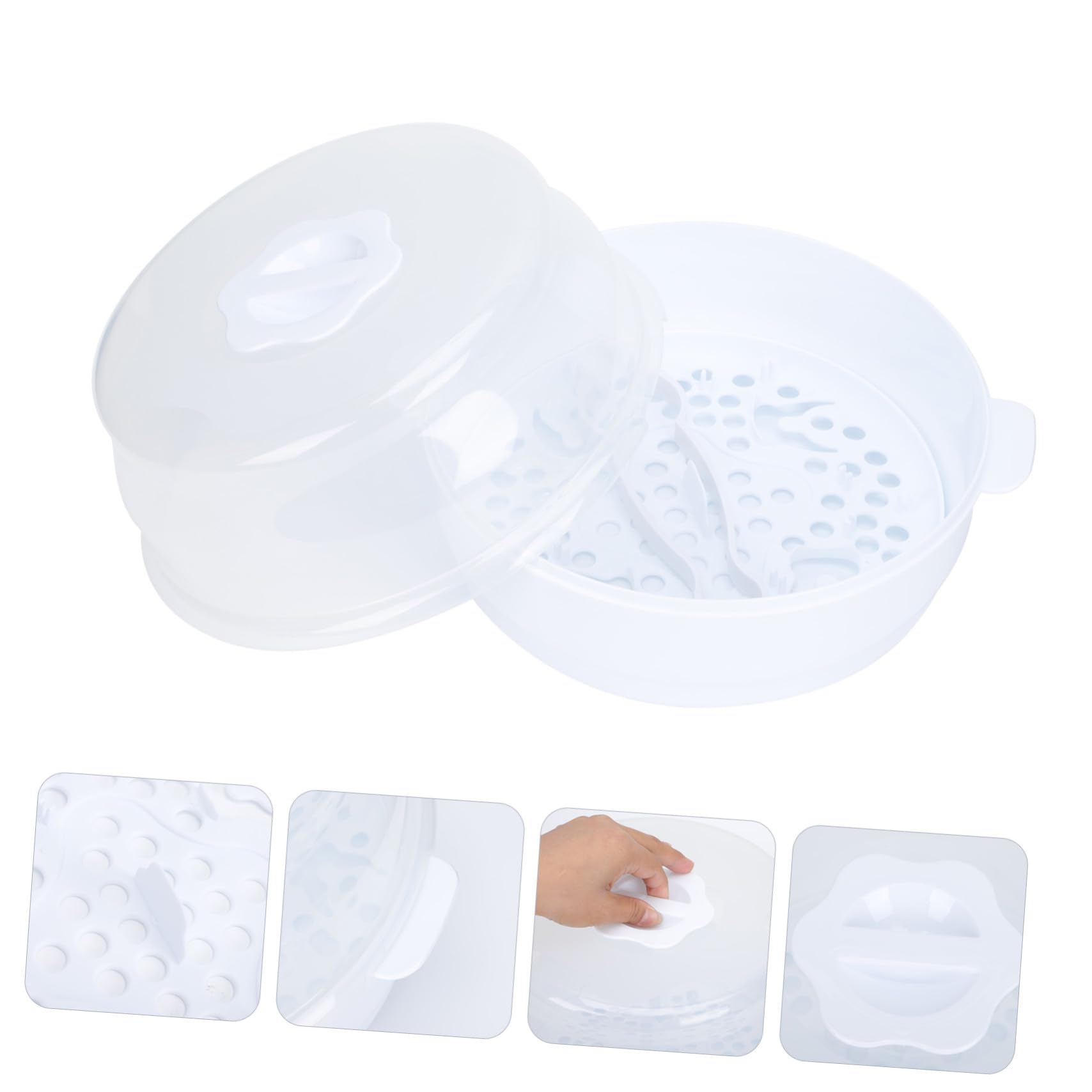 Estuche Para Biberones y Chupetes Para Bebés, Compacto, Resistente Abs, Apto Para Microondas, Adecuado Para Lactancia y Viajes, Diseño Ligero Blanco, Almacenamiento Práctico Para Madres