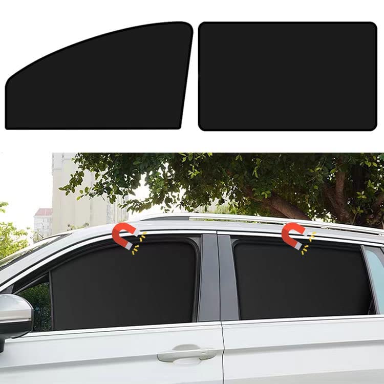 DHDNMOER Car Side Window Sun Shades, Window Sunshades Privacy Curtains, 100% Block Light for Breastfeeding, Taking a nap, Changing Clothes, Camping (Front&Back 4pcs)