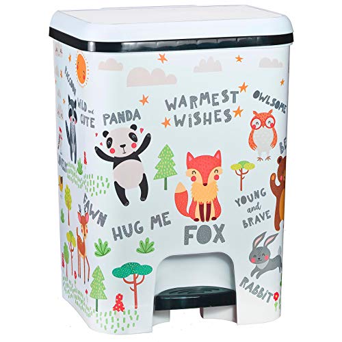 COM-FORT HOUSE | Cubo de Basura con Pedal | Capacidad de 26 litros | Cubo Reciclaje | Decoración Nórdico | Color Blanco | Cubo de Basura Cocina | Piezas Extraíbles | Limpieza Fácil Cover