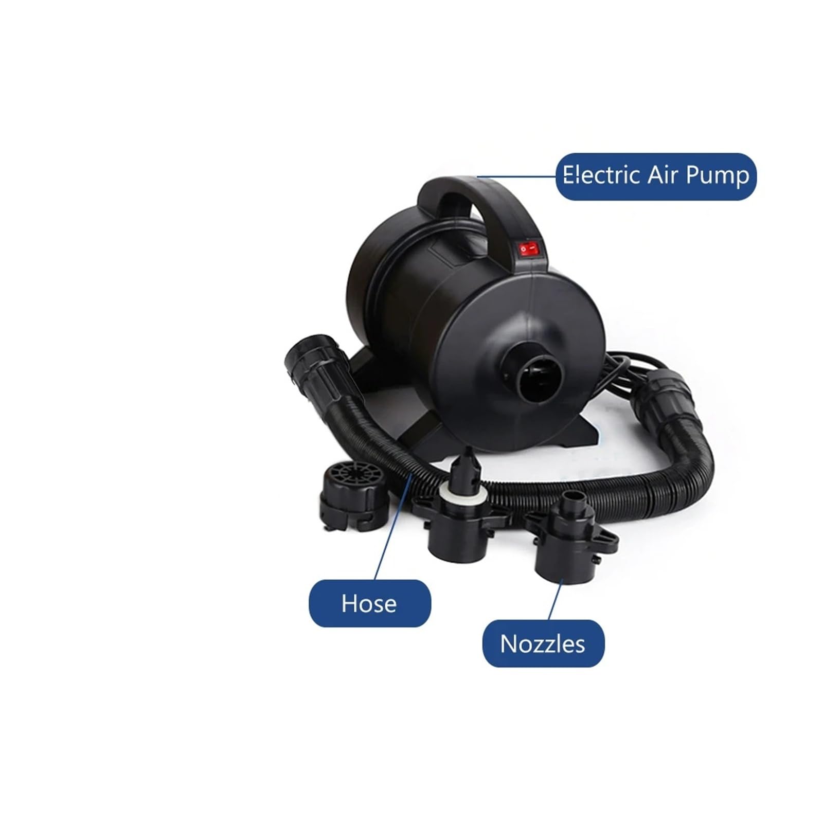 Pompa elektryczna 1600W Pompa do materacy powietrznych Szybkie pompowanie Elektryczna pompka powietrza Inflator Deflator,Silna moc