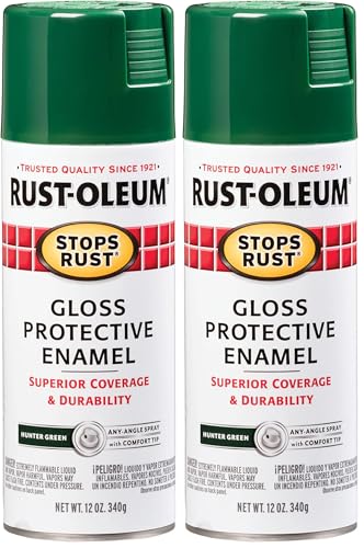 Image of Rust-Oleum 7738830 Stops Rust Spray Paint, 12 oz, Gloss Hunter Green (Pack of 2)