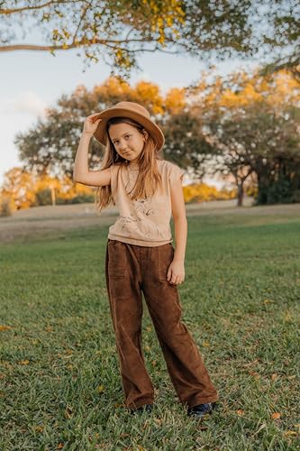 Image of Rolanko Girls Wide Leg Corduroy Pants High Waist Trousers Vintage Kids Pants Streetwear Casual 4-12 Years
