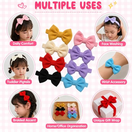 Image of Babymoon pack of 7 | Kid's Cotton Shiny Bow Knot Hairband for Hair Accessories | Multicolor