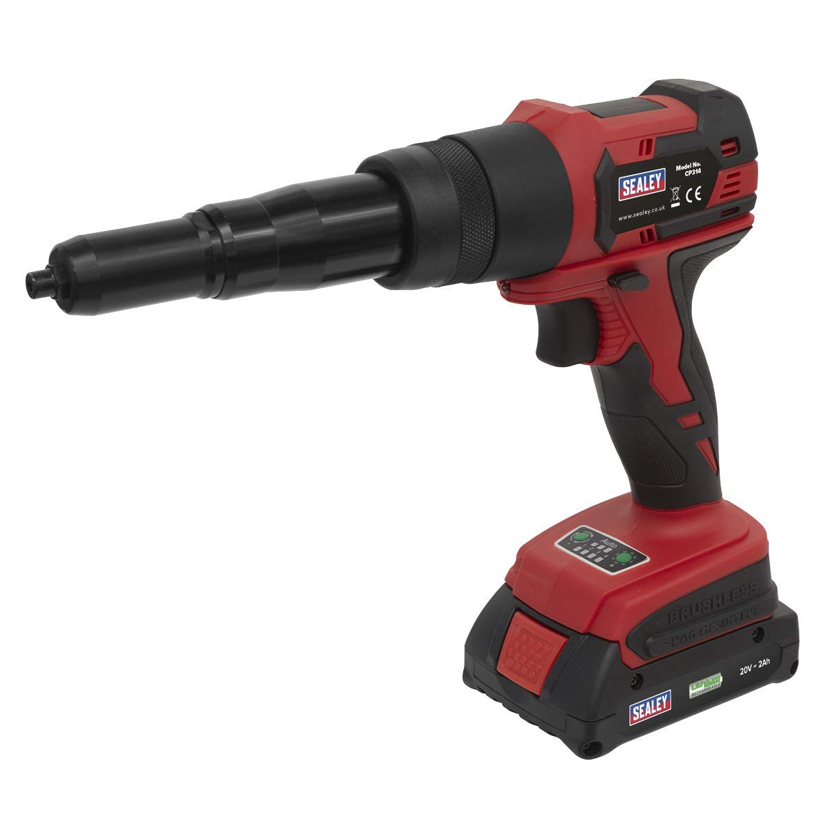 Sealey CP314 Riveter 20V Cordless Riveter Rivet Gun 1 x Battery + Charger