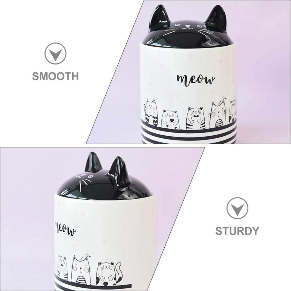 Barattolo in Ceramica a Forma di Gatto, per Tè e Caramelle