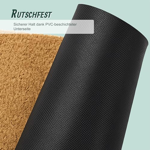 Relaxdays Fußmatte Kokos 60x40, Türvorleger Pfotenabtreter, rutschfest, wetterfest, Fußabstreifer innen & außen, schwarz