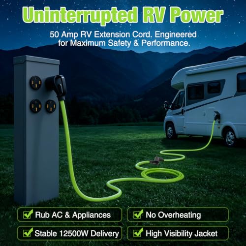 Image of Nilight 50FT 50 Amp RV Extension Cord 6 /3+8 /1 Gauge 14-50P /14-50R