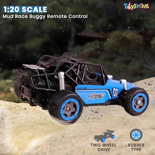 Image of Toyshine1:20 Scale Mud Race Buggy Remote Control High-Speed Off Road Rock Fast Racing Vehicle Electric RC Car for Kids Adults - Blue