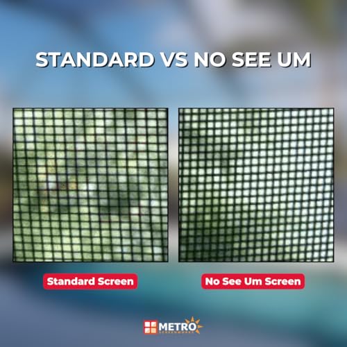 No-See-Um Small Insect Screen - 20 x 20 Mesh Bug Screen Roll - 72 inch x 25 feet - Tiny Insect Mesh Screen Roll for Window, Door, Patio, Porch Screening & Replacement, Charcoal