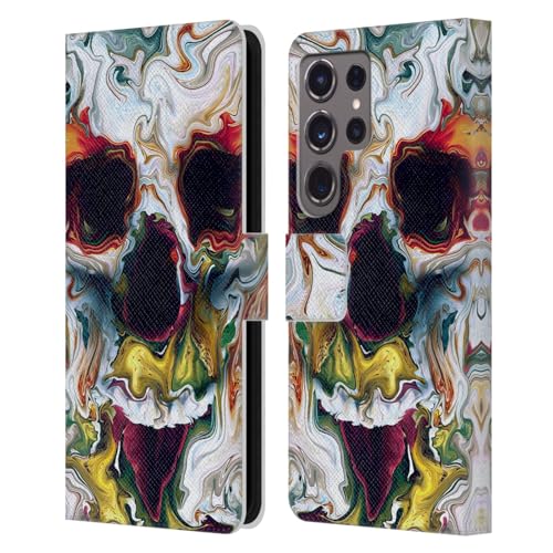Carcasa de Cuero Tipo Libro para Samsung Galaxy S24 Ultra 5G Funda Riza Peker Calaveras 9