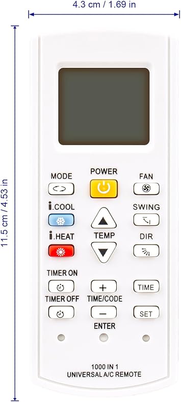 Universal AC Remote Control Replacement Compatible with Hisense/Midea A/C