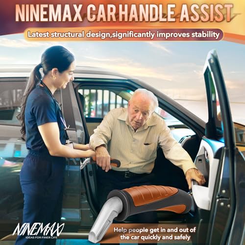 NINEMAX Ausstiegshilfe Auto Einstiegshilfe Auto Senioren,1 Stück Haltegriff für Car Zum Aussteigen, Einfach zu Benutzen für Behinderung Schwangere(Schwarz/Orange)