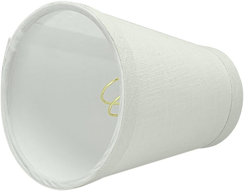 Super Brands Aspen Creative 32664-6 Small Hardback Empire Shape Chandelier Set (6 Pack), Transitional Design, 4 Bottom Width (2-1/2 x 4 x 5) Clip ON LAMP Shade, White/Linen Fabric