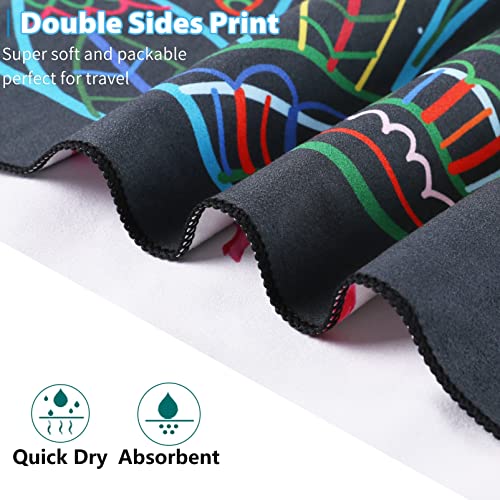 Microfiber Sand Free Beach Towel-Quick Fast Dry Super Absorbent Oversized Lightweight Big Large Towels Blanket For Travel Pool Swimming Bath Camping Adult Women Men Body Black Elephant Flamingo #TOP6