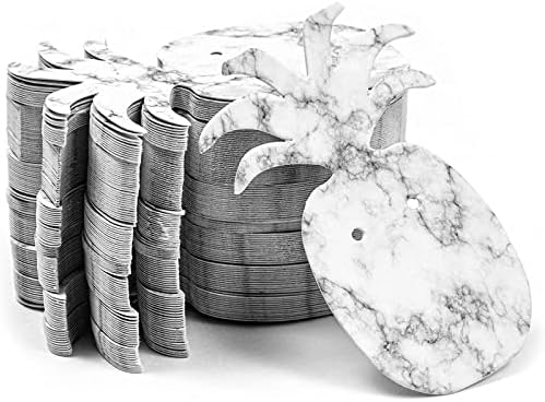 Earring Holder Card Backs, 300-Pack of Marble Print Die-Cut Cards in Pineapple Design