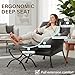 Welnow Lazy Chair with Ottoman, Modern Accent Chair with Armrests and a Side Pocket, Leisure Sofa Armchair, Reading Armchair with Footrest for Small Space, Dark Grey