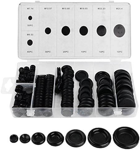 Whitelotous 170pcs Multi-Function Rubber Grommets Electrical Wire Gasket Kit for Car Firewall Hole Plug Set