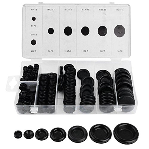 Whitelotous 170pcs Multi-Function Rubber Grommets Electrical Wire Gasket Kit for Car Firewall Hole Plug Set