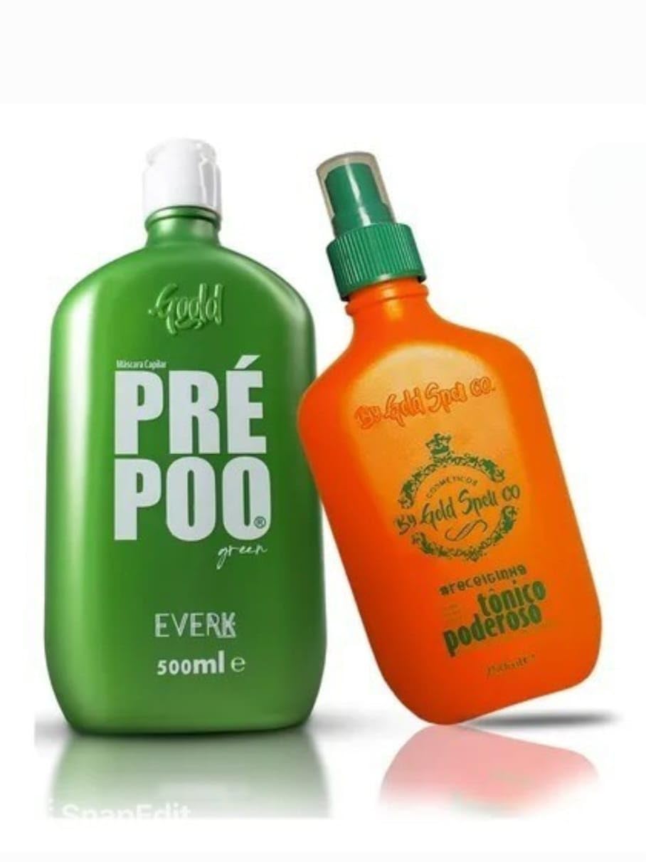 Gold Spell Hair Care Kit, Pre-Poo Green Treatment 500ml and Anti-Hair Loss Tonic 250ml, Professional Unisex