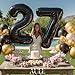 AULE 40 Inch Large 27 Number Balloons Black, Big Foil Number Balloons, Giant Helium Happy 27th Birthday Party Decorations for Man and Women, Huge Mylar Anniversary Party Supplies