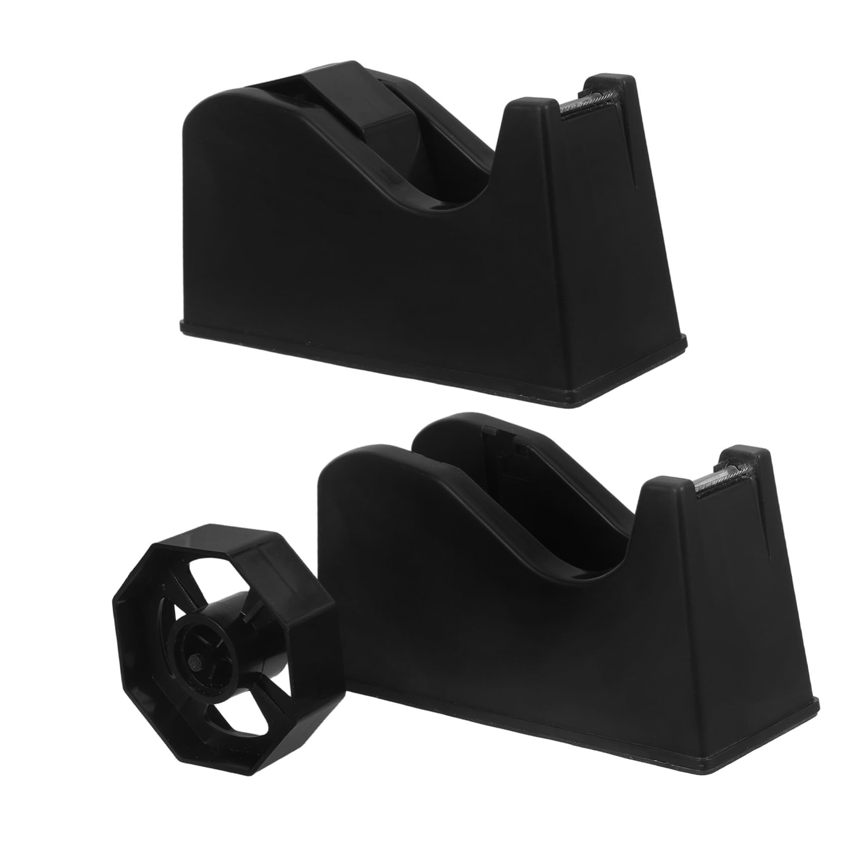 PACKOVE 2 Pezzi Dispenser Nastro Adesivo Doppio Uso per Pezzi Piccoli e Grandi con Base Antiscivolo e Taglio Preciso, per Materiali Artigianali e Lavoro da Scrivania
