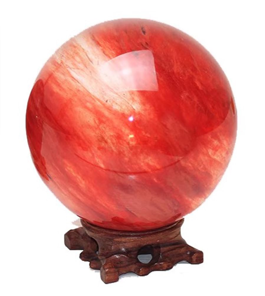 Sphère en quartz rouge 20cm pour harmoniser un espace de vie stressant